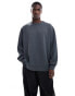 ASOS DESIGN extreme oversized scuba sweatshirt with hem detail in charcoal