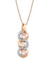 Фото #1 товара Macy's morganite (3/4 ct. t.w.) & Diamond (1/5 ct. t.w.) Triple Loop 18" Pendant Necklace in 14k Rose Gold