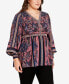 Фото #3 товара Plus Size Serene Placement Long Sleeve Top