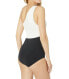 Фото #3 товара Seafolly 182625 Womens One Shoulder One Piece Swimsuit Black/White Size 12