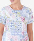 ფოტო #5 პროდუქტის Women's Patchwork Floral Braided Neck Tee