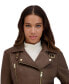 ფოტო #6 პროდუქტის Salla Smooth Asymmetrical Lamb Women's Leather Moto Jacket