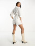 Фото #2 товара Morgan lace cutwork playsuit with zip detail in white