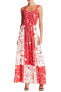 Фото #1 товара Gabby Skye 154040 Women's Color Block Tie Strap Maxi Dress Red Sz. 10