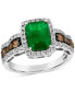 Costa Smeralda Emerald (1-5/8 ct. t.w.) & Diamond (3/4 ct. t.w.) Halo Scalloped Edge Ring in 14k White Gold