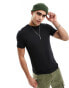 River Island muscle fit t-shirt in black