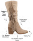 Фото #7 товара Women's Hartly Extra Wide Calf Western Fringe Boots