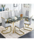 Фото #7 товара Rectangular Glass Dining Table, Golden Legs