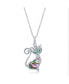 Sterling Silver Abalone Cat Pendant Necklace