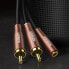 Фото #4 товара Przejściówka kabel przewód audio 3.5mm mini jack żeński - 2x RCA męski 3m brązowy