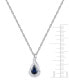 Фото #6 товара Macy's sapphire (9/10 ct. t.w.) and Diamond Accent Pendant 18" Necklace in 14k White Gold (Also Available in Emerald)