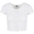 URBAN CLASSICS Cropped Button Up Rib short sleeve T-shirt