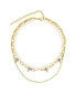 Rebl Jewelry ash Pearl and Spike Layered Necklace 20 inches - фото #1