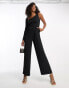 Фото #1 товара Forever New one sleeve cut-out jumpsuit in black