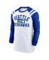 Men's White, Royal Seattle Seahawks Classic Arc Raglan Tri-Blend Long Sleeve T-shirt