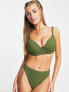Фото #7 товара Wolf & Whistle Fuller Bust Exclusive push up bikini top in khaki texture