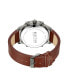 ფოტო #3 პროდუქტის Men's Ana-digi Brown Synthetic Leather Strap Watch, 46mm