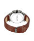 Men's Ana-digi Brown Synthetic Leather Strap Watch, 46mm