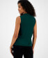 ფოტო #2 პროდუქტის Women's Sleeveless Tie-Collar V-Neck Blouse