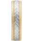 ფოტო #3 პროდუქტის Men's Chevron Carved Two-Tone Wedding Band in Sterling Silver & 18k Gold-Plate