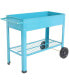 43 in Galvanized Steel Mobile Raised Garden Bed Cart - Blue