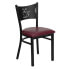 Фото #4 товара Hercules Series Black Coffee Back Metal Restaurant Chair - Burgundy Vinyl Seat