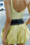 Фото #3 товара Короткое комбинированное платье объемного кроя ZARA