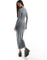 Фото #2 товара Pull&Bear long sleeved soft shaping maxi dress in grey