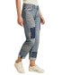 ფოტო #3 პროდუქტის Women's Mid-Rise Patchwork-Detail Jeans