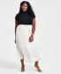 ფოტო #1 პროდუქტის Trendy Plus Size Silky Belted Maxi Skirt, Created for Macy's