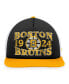Men's Black, Gold Distressed Boston Bruins Heritage Vintage-Like Foam Front Trucker Snapback Hat