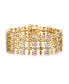 Фото #3 товара Exquisite 14K Gold-Plated Pink Morganite & Cubic Zirconia Geometric Mesh Link Bracelet