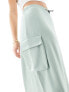 JDY cargo pocket maxi skirt in sage green