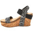 Фото #3 товара BEACH by Matisse Point Break Snake Wedge Womens Black, Brown, Grey Casual Sanda