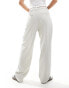 Cotton On relaxed pleated smart trousers in washed stone Verwaschenes Grau, W32 - фото #2