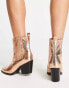 Glamorous western ankle boots in bronze exclusive to ASOS