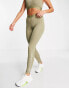 Pink Soda cross waistband leggings in olive