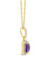 Фото #3 товара Macy's amethyst (1-1/3 ct. t.w.) and Created White Sapphire (1/6 ct. t.w.) Pendant Necklace in 10k Yellow Gold