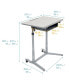 3S Mobile Desk, Sit Stand and Store, Adjustable, Grey