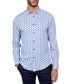 ფოტო #1 პროდუქტის Men's Non-Iron Performance Stretch Moisture-Wicking Hexagon-Print Button-Down Shirt