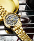 ფოტო #3 პროდუქტის Men's Gold Tone Stainless Steel Bracelet Watch 47mm
