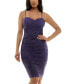 ფოტო #1 პროდუქტის Juniors' Sweetheart-Neck Sleeveless Ruched Glitter Dress