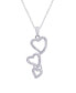 ფოტო #1 პროდუქტის Diamond Accent Silver-plated Triple Heart Pendant Necklace