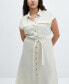 ფოტო #3 პროდუქტის Women's 100% Linen Shirty Dress