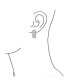 ფოტო #2 პროდუქტის Bridal Statement AAA CZ Baguette Half Hoop Earrings Wedding Prom Holiday Party For Pierced Ear Stabilizing Omega Clip Back Rhodium Plated Brass