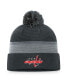 Фото #1 товара Men's Charcoal Washington Capitals Authentic Pro Home Ice Cuffed Knit Hat with Pom