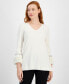 ფოტო #1 პროდუქტის Women's Faux Fur Trim Sweater