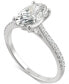 ფოტო #3 პროდუქტის Moissanite Oval Engagement Ring (2-1/2 ct. t.w. DEW) in 14k White Gold or 14k Yellow Gold