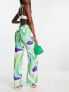 Фото #7 товара Morgan wide leg trousers in green swirl print