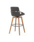 Фото #7 товара Baylor Swivel Wood Bar or Counter Stool in Faux Leather